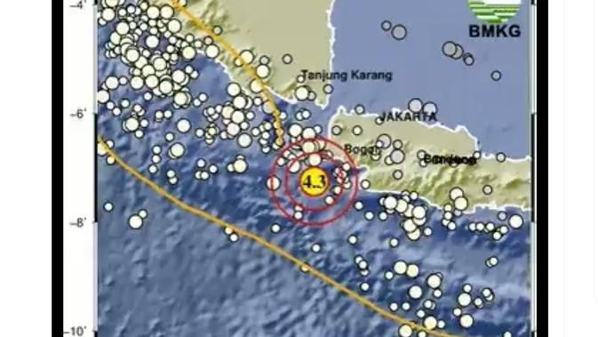 Gempa Magnitudo 4,3 Guncang Banten