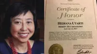 Hedia Utarti, WNI pertama yang mendapatkan penghargaan dari organisasi San Francisco Collaborative Against Human Trafficking (SFCAHT). (VOA News)