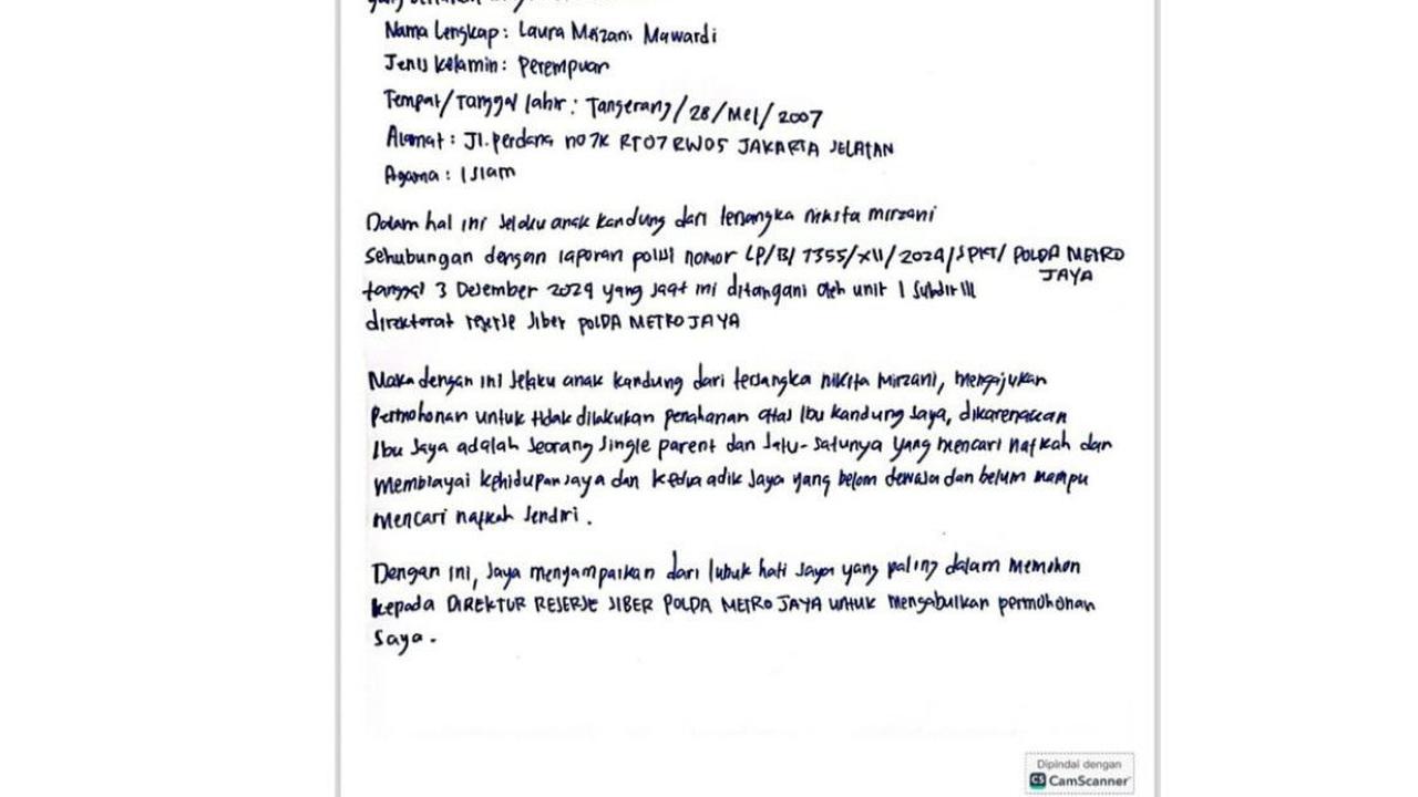Nikita Mirzani Ditahan, Lolly Kirim Surat Bermaterai ke Polisi Demi Selamatkan Ibunya