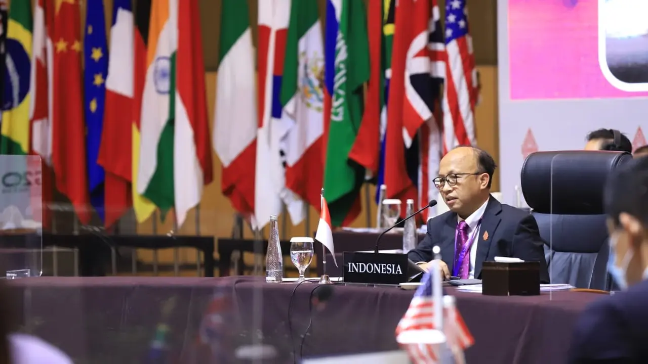 Sekretaris Jenderal Kementerian Ketenagakerjaan, Anwar Sanusi, usai memimpin pertemuan kedua Kelompok Kerja Bidang Ketenagakerjan G20 (Istimewa)
