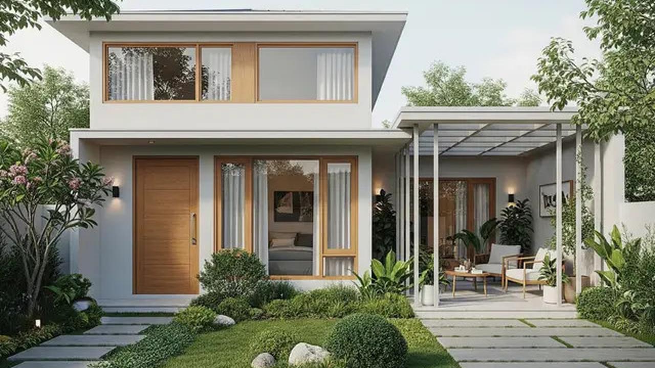7 Model Rumah 7x10 Meter Minimalis dengan Teras dan Taman Depan Cantik, Estetik dan Instagramable