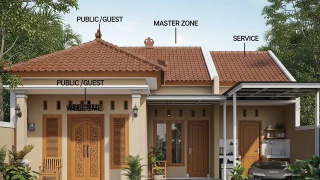 Inspirasi Rumah Sederhana dengan 3 Pintu Masuk