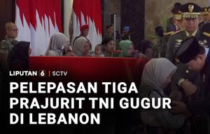 Sebelum diantar ke rumah duka masing-masing, upacara pelepasan ketiga jenazah Prajurit TNI yang gugur dalam misi perdamaian di Libanon digelar di Bandara Soekarno-Hatta, Tangerang, Banten. Ketiga jenazah disambut langsung Presiden Prabowo Subianto sa...