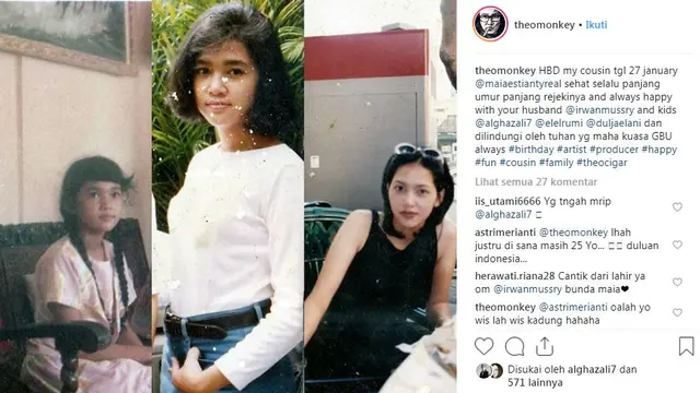 Maia Estianty saat remaja (Instagram/ https://www.instagram.com/p/BtF-wuohtUQ/)
