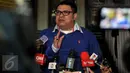 Pengacara Abdul Azis alias Daeng Azis, Razman Arif Nasution saat memberikan keterangan pers di Polda Metro Jaya, Jakarta, Jumat (26/2). Razman kembali mewakili Daeng Aziz menjalani pemeriksaan sebagai tersangka kasus prostitusi. (Liputan6.com/Johan Tallo)