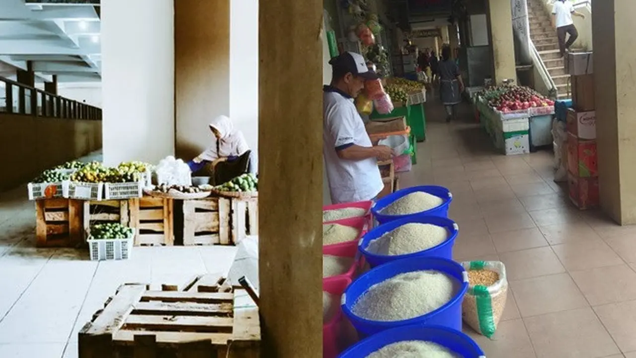Efek Virus Corona, Ini 6 Potret Pasar Tradisional Sepi Pengunjung
