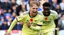 Arsenal menang dua gol tanpa balas di markas Leicester City berkat dua gol yang dicetak Gabriel Magalhaes dan Emile Smith Rowe. (AFP/Justin Tallis)