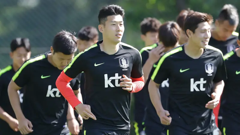 Intip Latihan Skuat Korea Selatan Jelang Piala Dunia 2018