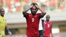 Pemain Timnas Indonesia, Stefano Lilipaly meluapkan kekecewaan saat gagal mencetak gol ke gawang Fiji pada laga persahabatan di Stadion Patriot Candrabhaga, Bekasi, Sabtu (9/2). Laga berakhir imbang 0-0. (Liputan6.com/Helmi Fithriansyah)