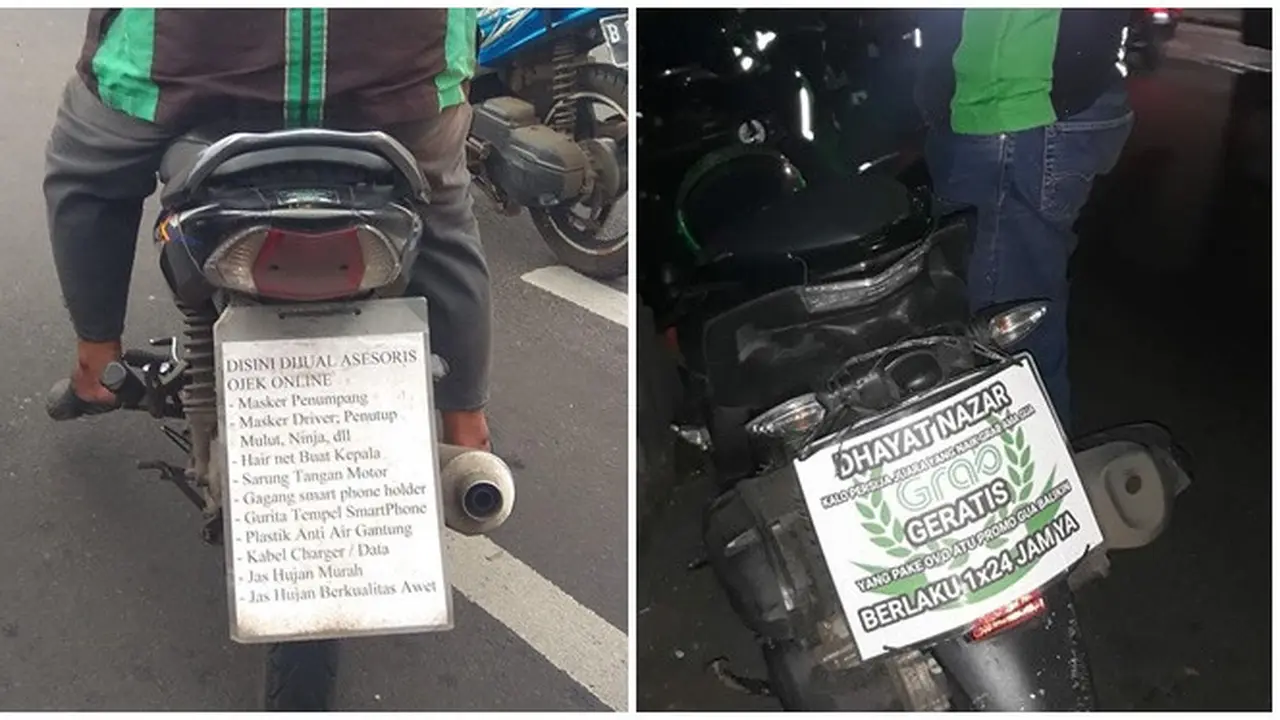 Potret Nyeleneh Plat Motor Driver Ojek Online Ini Malah Bikin Bingung