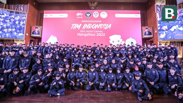 Foto: Siap Berlaga di Asian Games 2022, Tim Indonesia Resmi Dikukuhkan