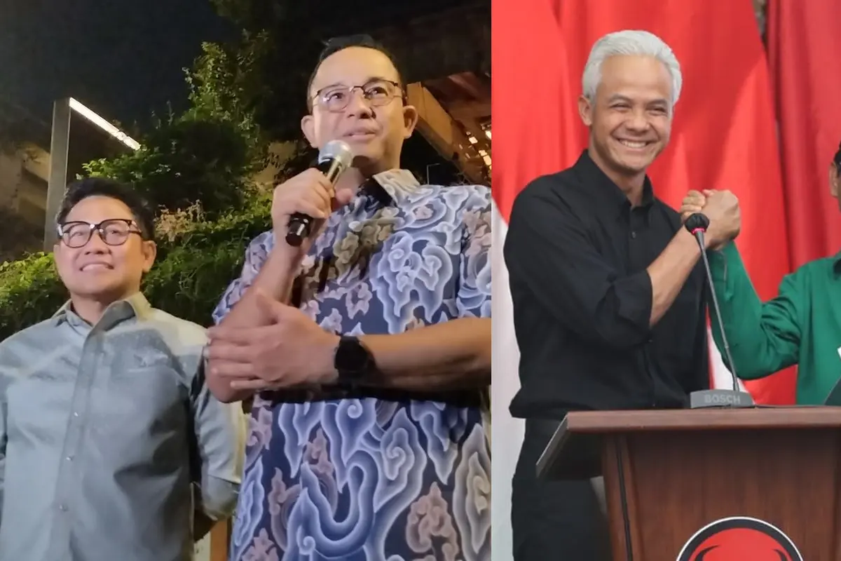 Dua pasangan capres-cawapres, Anies Baswedan-Cak Imin, dan Ganjar Pranowo-Mahfud Md