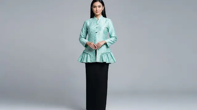 Blazer Batik Wanita Detail Rempel