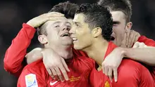 Duet Cristiano Ronaldo dan Wayne Rooney merupakan salah satu pasangan tersukses yang dimiliki oleh Manchester United. Pencapaian terbaik mereka ketika musim 2007/2008 karena berhasil menyabet gelar Liga Inggris sekaligus Liga Champions. (Foto: AFP/Yoshikazu Tsuno)