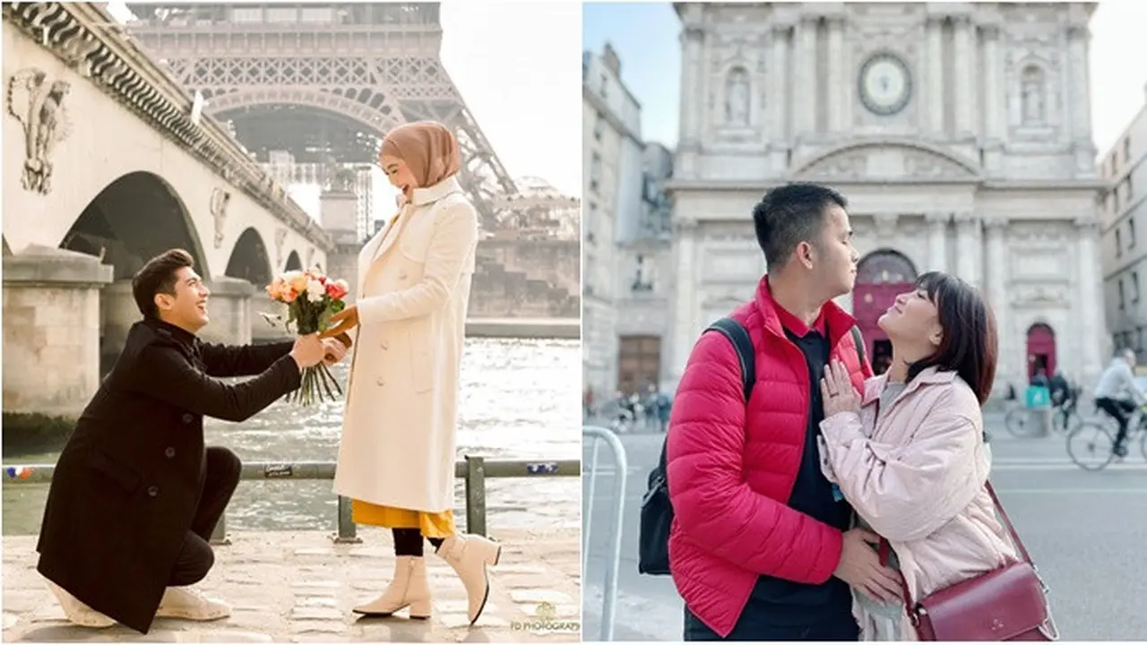 7 Potret Romantis Pasangan Artis yang Berada di Paris, Selalu Mesra