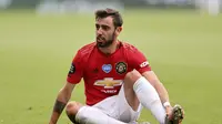 Gelandang Manchester United, Bruno Fernandes. (Carl Recine/Pool via AP)