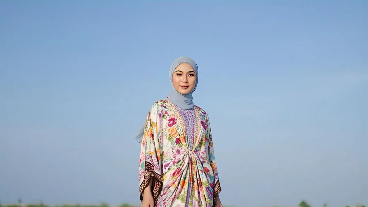 Model Kaftan Motif Bunga Terbaru/Meta AI