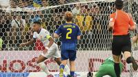 Selebrasi penyerang Timnas Prancis, Kylian Mbappe, usai menjebol gawang Timnas Ukraina di laga&nbsp;laga perdana Grup D Kualifikasi Piala Dunia 2026 zona Eropa di&nbsp;Tarczynski Arena, Sabtu (06/09/2025).&nbsp;(AP Photo/Czarek Sokolowski)