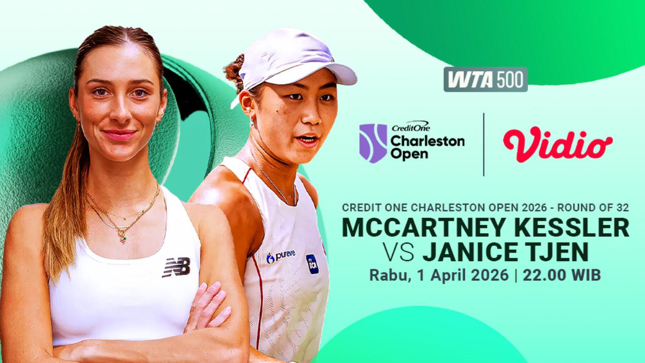 Live Streaming Charleston Open 2026 Round of 32: McCartney Kessler vs Janice Tjen, Eksklusif di Vidio