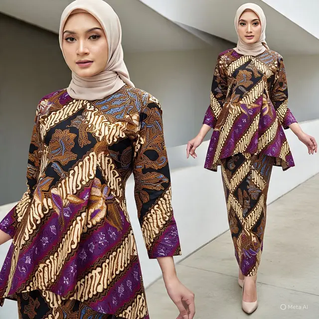 Inspirasi Model Baju Batik Tunik Terbaru Wanita Berhijab