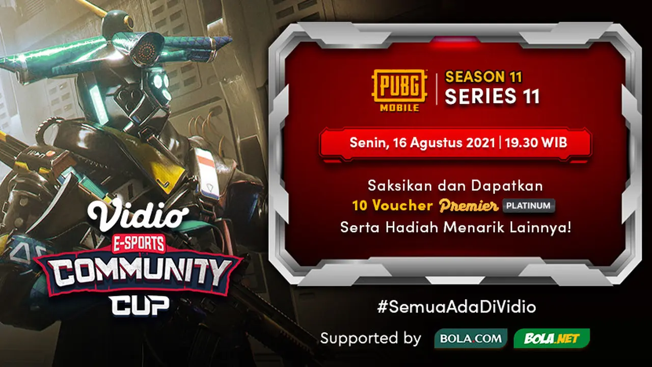 Saksikan, Link Live Streaming Vidio Community Cup Season 11 : PUBGM Series 11 di Vidio, Senin 16 Agustus 2021