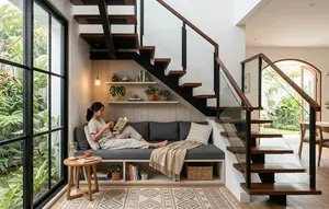 6 Model Area Duduk di Bawah Tangga Rumah Minimalis, Hemat Ruang dan Estetik