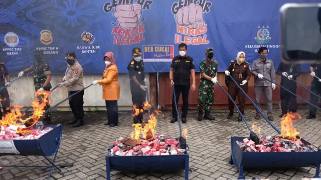 Illegal Goods Worth 14.47 Billion Destroyed by Customs and High Prosecutor's Office of Banten.