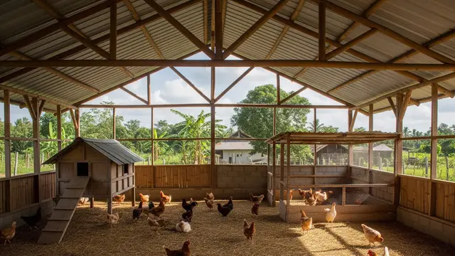 desain kandang ayam dengan zona khusus bertelur lebih nyaman