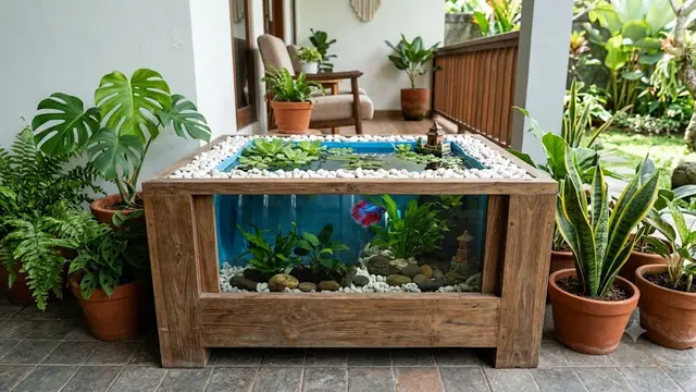 Ide Galon Bekas Jadi Kolam Ikan Cupang di Teras Rumah