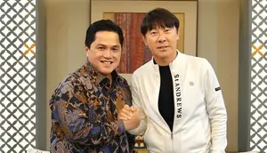 Erick Thohir dan Shin Tae-yong. (c) Instagram @erickthohir