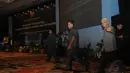 Terlihat Ketua Umum PAN Hatta Rajasa memasuki ruangan acara Musrenbangnas, Bidakara, Jakarta (Liputan6.com/Herman Zakharia)