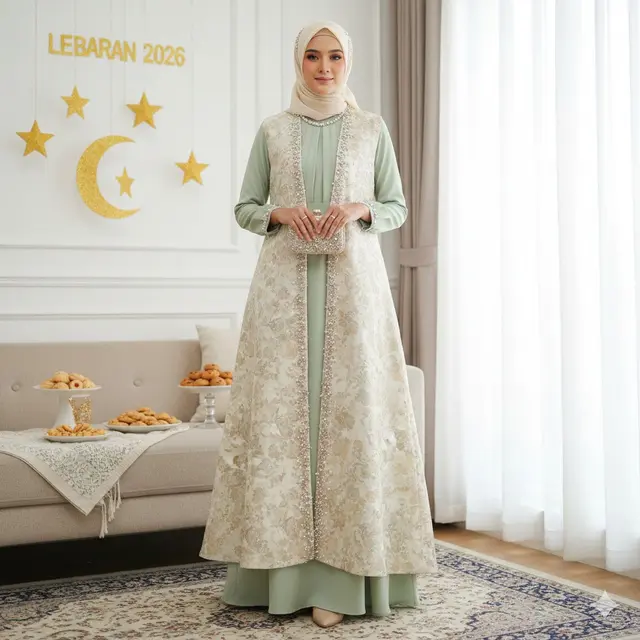 Gamis Rompi Detail Payet (Gemini AI)