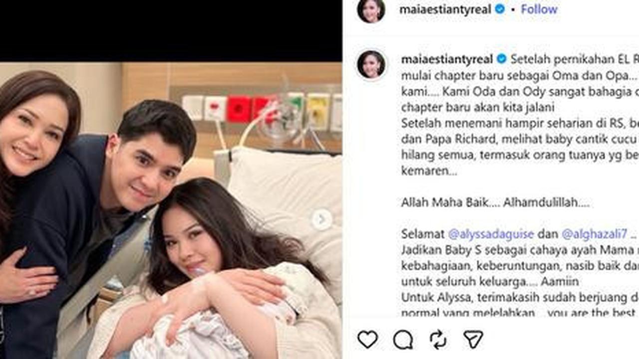 Maia Estianty Bahagia Sambut Cucu Pertama, Puji Perjuangan Alyssa Daguise Melahirkan Secara Normal