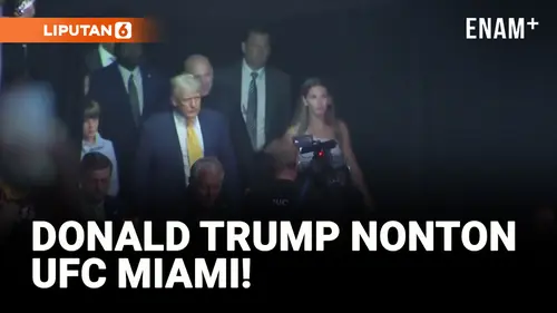 VIDEO: Usai Bicara Nuklir Iran, Donald Trump Asyik Nonton UFC Miami