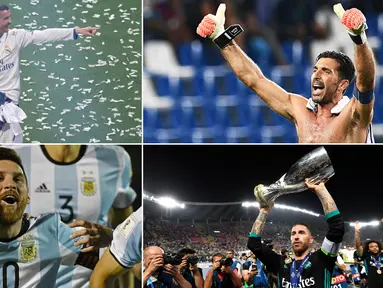 Berikut ini susunan tim terbaik dunia versi FIFA pada tahun 2017 yang didominasi pemain Real Madrid. (Kolase foto-foto dari AFP)