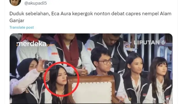 Nonton Debat Capres Perdana 2024, Alam Ganjar Kepergok Ditemani Eca Aura