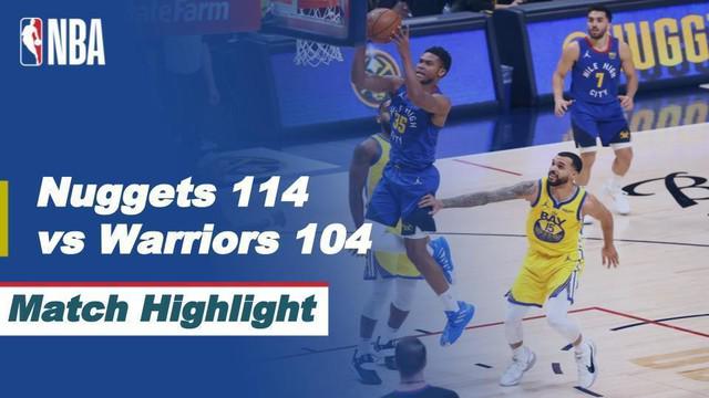 Berita video highlights NBA 2020/2021 antara Denver Nuggets melawan Golden State Warriors yang berakhir dengan skor 114-104, Jumat (15/1/2021) siang hari WIB.