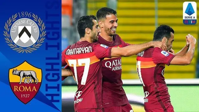 Berita video Pedro Rodriguez mencetak gol fantastis saat AS Roma menang 1-0 atas Udinese pada pekan ketiga Liga Italia 2020/2021, Minggu (4/10/2020) dinihari WIB.