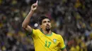 Brasil sukses meraih kemenangan atas tamunya Kolombia lewat gol semata wayang Lucas Paqueta. Hasil tersebut membuat tim Samba semakin kokoh di puncak klasemen Kualifikasi Piala Dunia 2022 zona Conmebol dengan raihan 34 poin. (AP/Andre Penner)