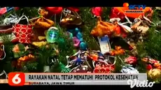 Suasana pandemi ini tidak menyurutkan semangat pengurus Gereja Kristus Raja di Tambaksari, Surabaya. Mereka membuat pohon natal yang dihiasi dengan masker, handsanitizer, dan sabun cuci tangan.