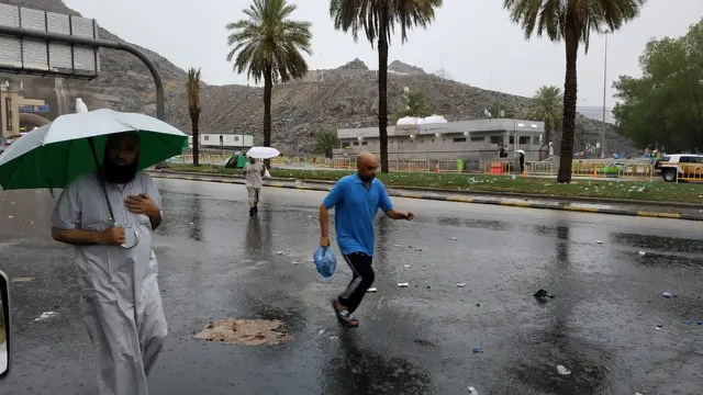 Hujan turun di Makkah. Damar/MCH