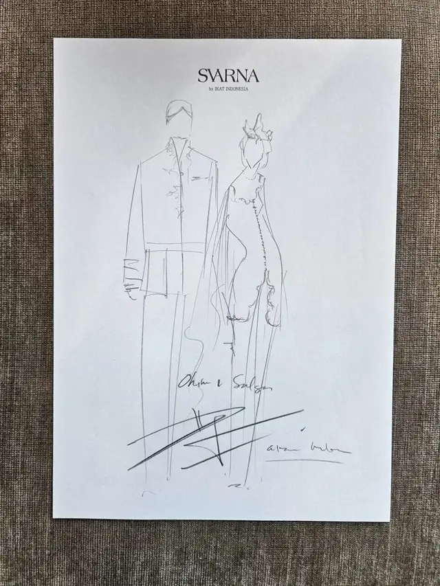Sketsa baju pengantin Salshabilla Adriani dan Ibrahim Risyad karya desainer Didiet Maulana. (Foto: Dok. Instagram @didietmaulana)
