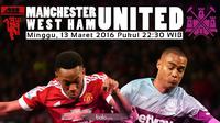 Manchester United akan menjamu West Ham United pada putaran keenam Piala FA di Old Trafford, Manchester, Minggu (13/3/2016). (Bola.com/Samsul Hadi)