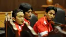 Sejumlah saksi dihadirkan dalam Sidang Pengujian UU No 39 Th 2004 tentang Penempatan dan Perlindungan Tenaga Kerja Indonesia di Luar Negeri (UU PPTKILN) di Gedung MK Jakarta, Rabu (18/3/2015).(Liputan6.com/Johan Tallo)