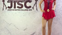 Sasikirana Zahrani pada Ajang Johor Ice Skating Challenge 2019 (dok.Instagram@bu_deedee/https://www.instagram.com/p/Bz0NbaTBCHI//Devita Nur Azizah