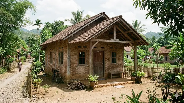Desain Rumah 1 Lantai Budget Ro50 Juta di Desa (Foto: Gemini AI)