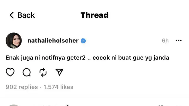 Baru Lepas Hijab, Nathalie Holscher Dihujat Netizen Gegara Isi Threads Soal Janda