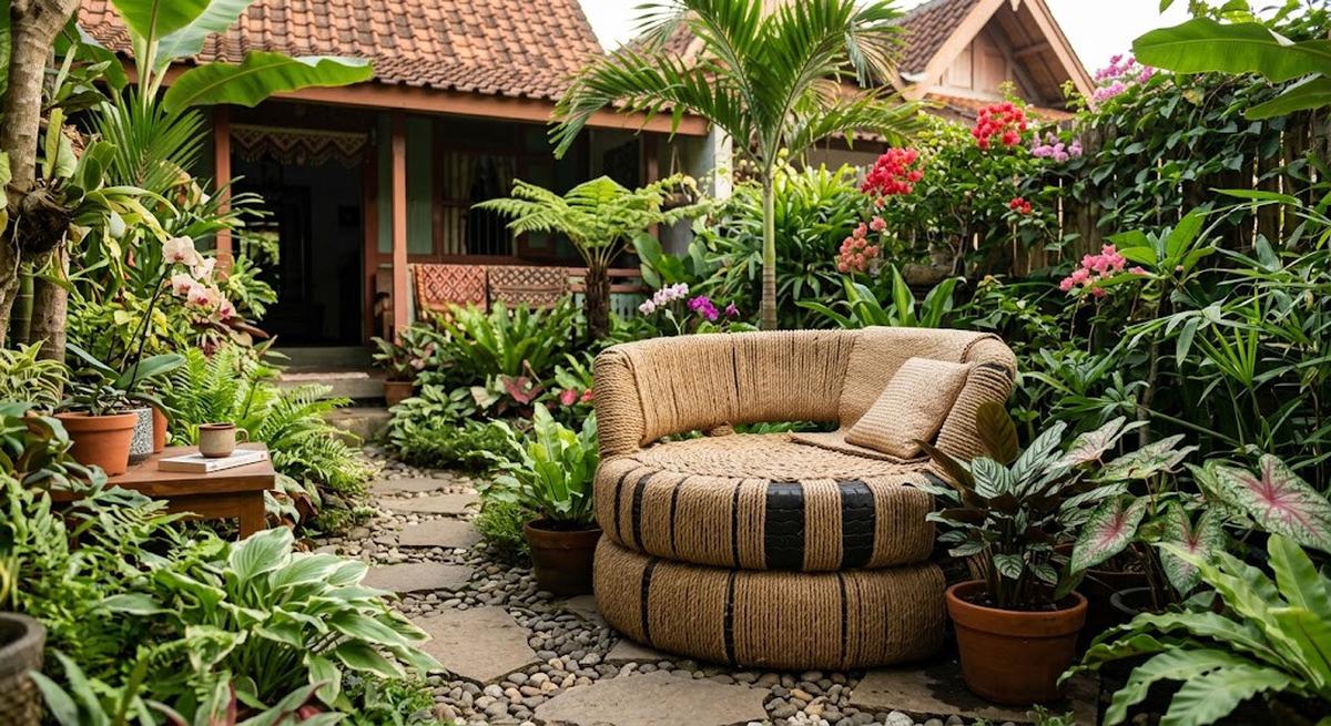 9 Ide Memanfaatkan Ban Bekas Menjadi Kursi Taman Unik, Sulap Limbah Jadi Furnitur