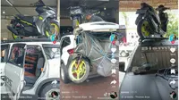 Pemilik akun Titok @samsirmakkualam4 pakai Daihatsu Terios buat angkut motor. (source: tangkapan layar Tiktok @samsirmakkualam)