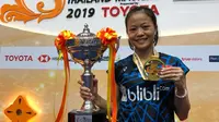 Tunggal putri Indonesia, Fitriani, merebut gelar Thailand Masters 2018, Minggu (13/1/2019). (PBSI)